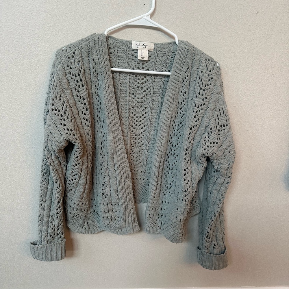Jessica Simpson Sage Colored Knit Cardigan Sweater